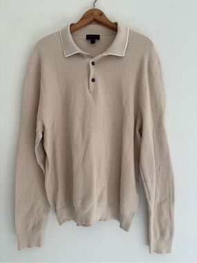 Magaschoni Waffle Knit Pullover Preppy Sweater Shirt Casual